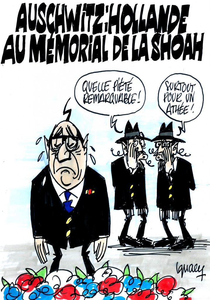 Ignace - Hollande au mémorial de la shoah