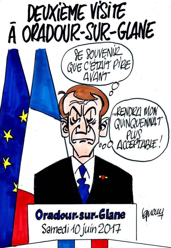 Ignace - Macron à Oradour-sur-Glane