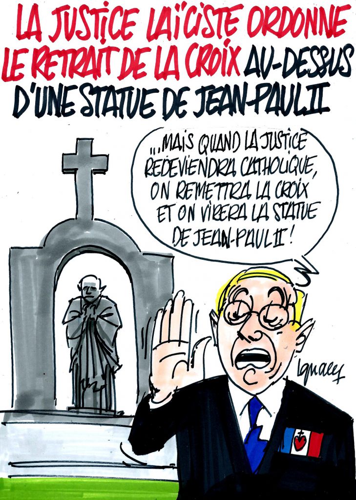 Ignace - La justice fait retirer la croix au-dessus d'une statue de Jean-Paul II