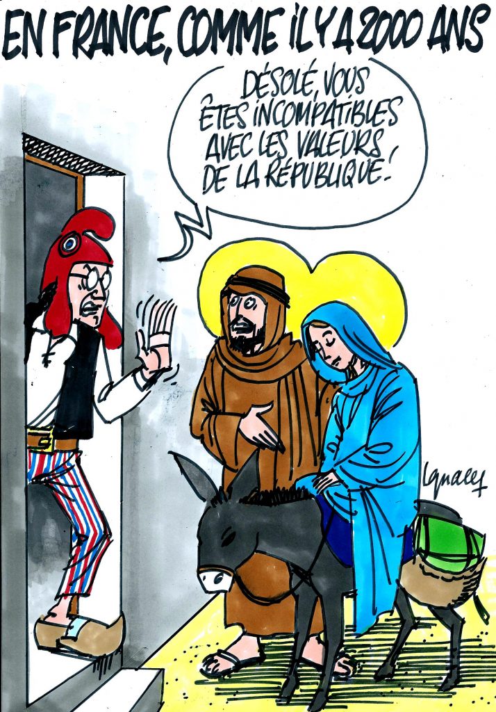 Haineusement antichrétien, l’Etat expulse la crèche de Noël de la Mairie de Béziers Ignace_creches_interdites_republique_noel_menard_beziers-mpi-714x1024