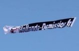 David Van Hemelryck demande la démission de François Hollande en survolant Notre Dame de Lorette