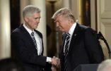 US President Donald Trump annonces the Supreme Court nominee Judge Neil M. Gorsuch in the East Room of the of White House, January 31, 2017. Photo by Olivier Douliery/Abaca 
580452
US President Donald Trump annonces the Supreme Court nominee  . DC
Trump nomina Neil Gorsuch nuovo giudice della Corte Suprema
LaPresse  -- Only Italy