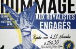 11 novembre 2017 à Paris – Hommage aux royalistes engagés
