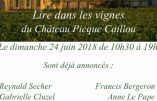 24 juin 2018 – Lire dans les vignes…