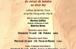 Festival de Bourgogne du Sud 2018 – Lettres de sainte Claire et sainte Marguerite-Marie
