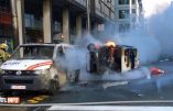 Révolte des Gilets Jaunes à Bruxelles : véhicules de police en feu