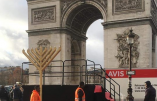 Les Loubavitch installent une menorah devant l’Arc de Triomphe