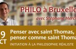 29 octobre 2019 à Bruxelles – Penser avec saint Thomas, penser comme saint Thomas