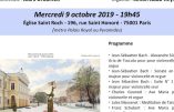 9 octobre 2019 – Concert au profit de l’installation d’une statue de ste Jeanne d’Arc à Saint Pétersbourg