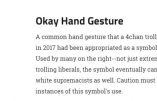 La ligue anti-diffamation américaine classe le geste OK parmi les symboles de haine