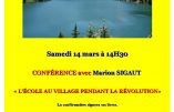 14 mars 2020 à Aix-les-Bains – Conférence “L’école au village pendant la Révolution” (Marion Sigaut)