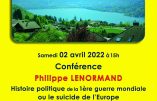 2 avril 2022 en Savoie – Conférence “Histoire politique de la Première Guerre mondiale”