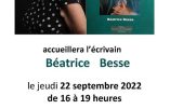 La librairie des Alpes à Grenoble accueillera l’écrivain Béatrice Besse jeudi 22 septembre 2022