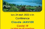 Samedi 24 septembre : conférence de l’Entraide Savoyarde sur le bilan du Covid 19