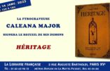 14 janvier 2023 à Paris – Caleana Major dédicacera le recueil de ses œuvres à la Librairie française