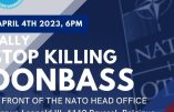 Manifestation Stop Killing Donbass à Bruxelles devant l’OTAN le 4 avril 2023