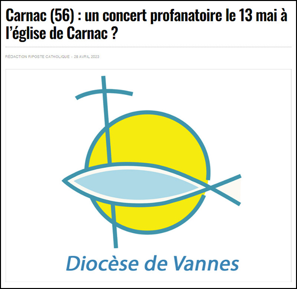 Concert profanatoire à Carnac, treize mai