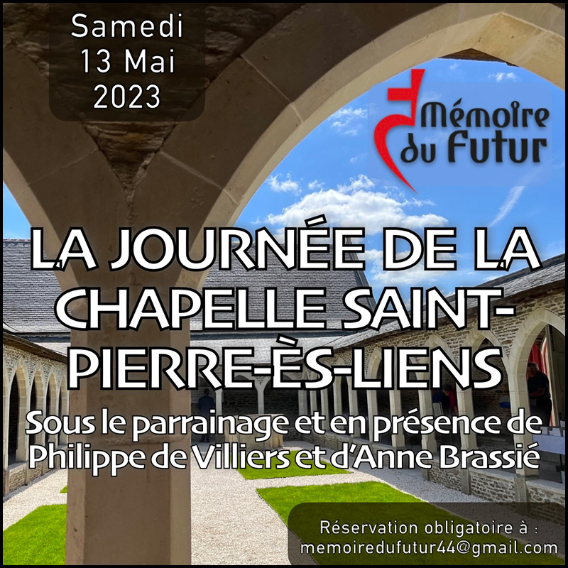 Inscription journée chapelle Saint-Pierre-aux-liens, treize-mai