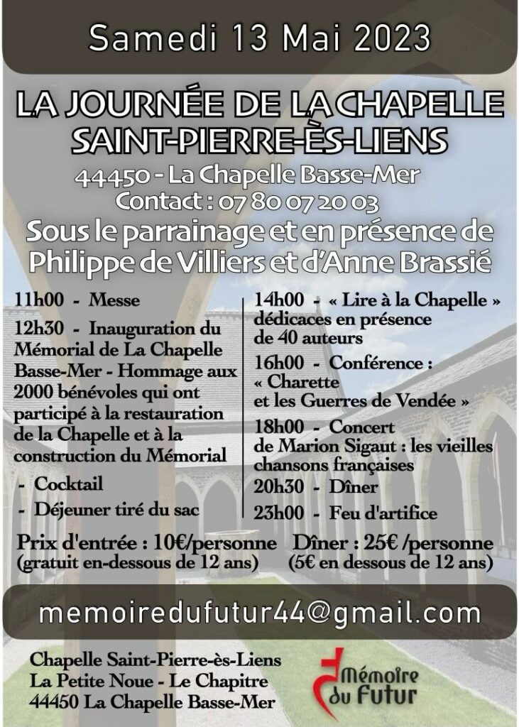Journée de la Chapelle Saint-Pierre-ès-Liens organisée par Reynald Secher