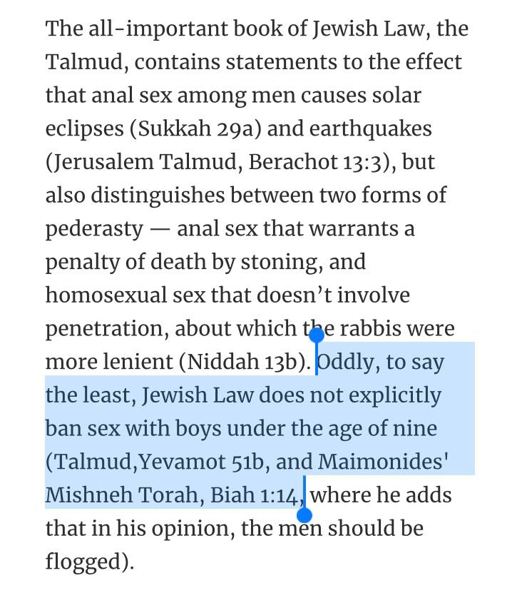 Judaïsme et homosexualité, selon Haaretz : une curieuse mention sur les relations sexuelles avec les petits garçons...