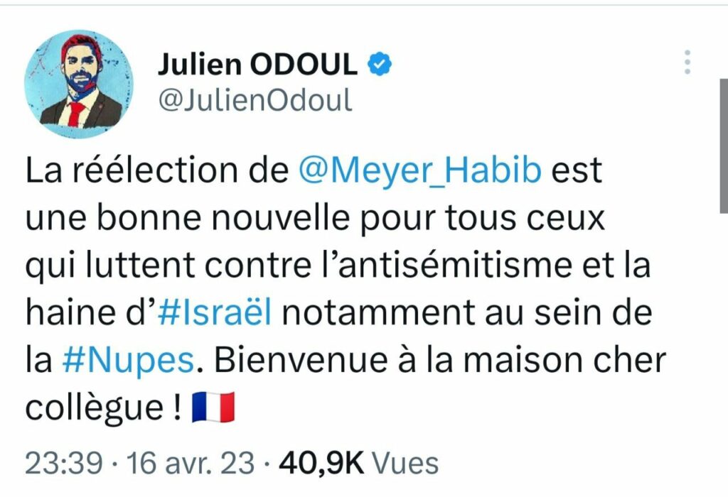 Meyer Habib soutenu par le député RN Julien Odoul