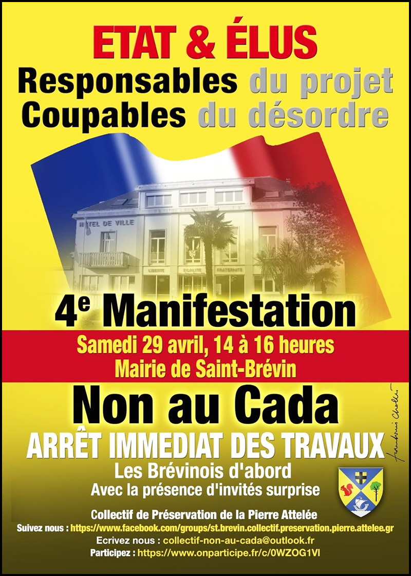 Quatrième manifestation à Saint-Brévin le vingt-quatre avril 2023