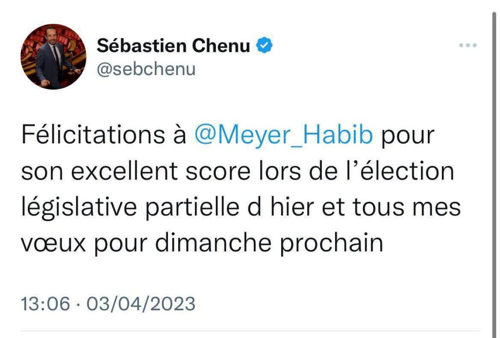 Sébastien Chenu, député RN, soutient Meyer Habib