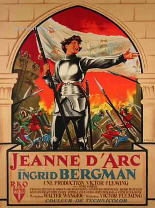 Autre modèle d'affiche du film Jeanne d'Arc avec Ingrid Bergman