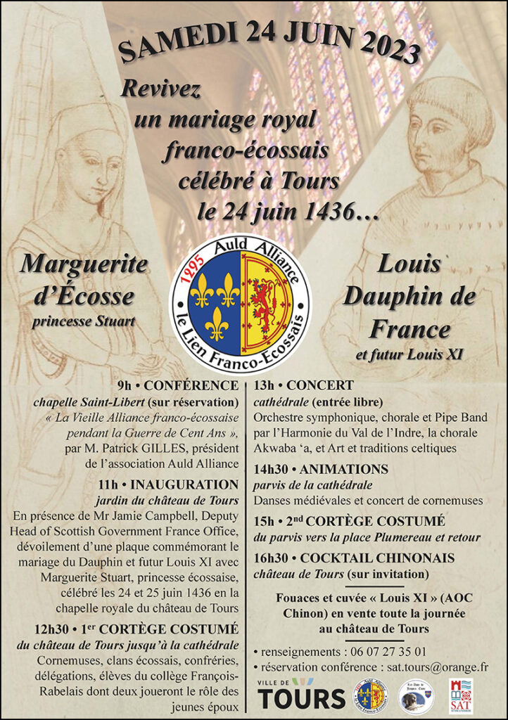 Six centième anniversaire de la naissance de Louis onze, mariage royal franco-écossais, vingt-quatre juin