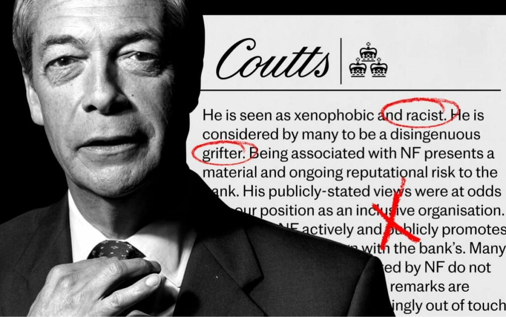 Nigel Farage exclu de la Coutts Bank