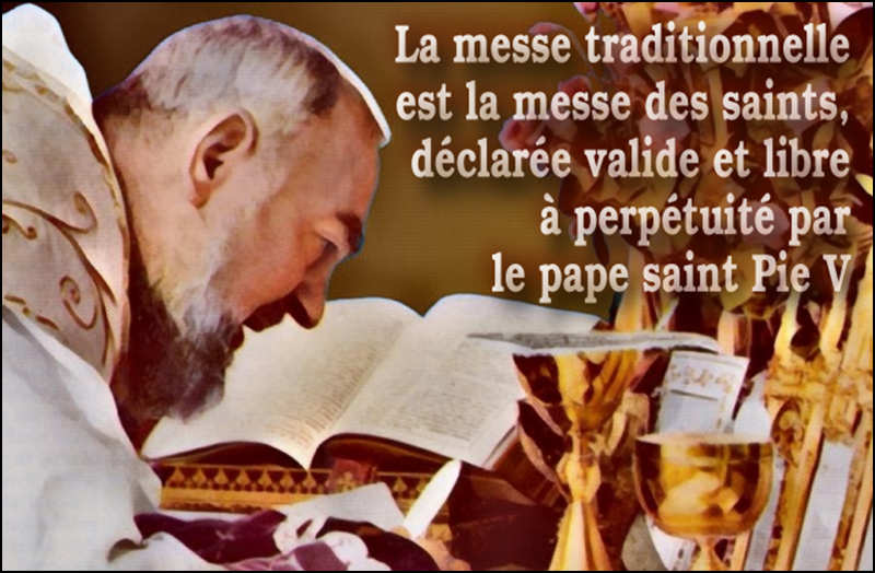 Padre Pio célébrant la messe dite de saint Pie V