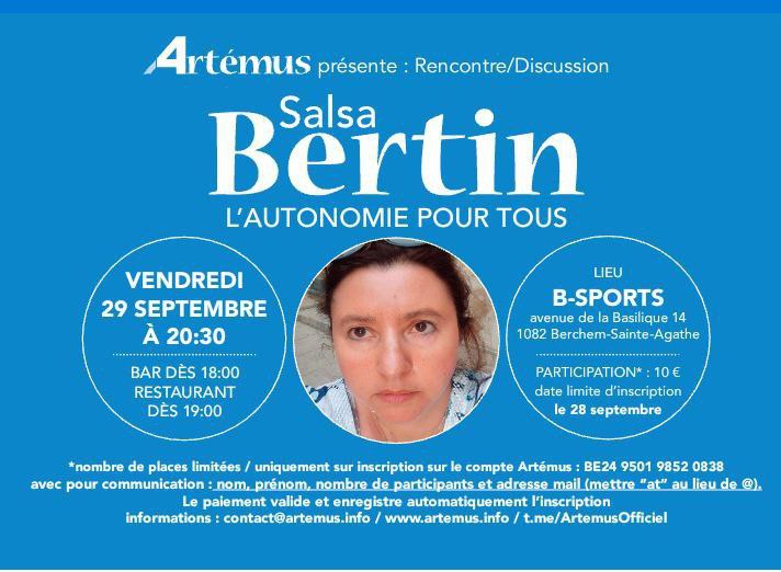 Salsa Bertin sera en conférence à Bruxelles sur le thème de L'autonomie pour tous