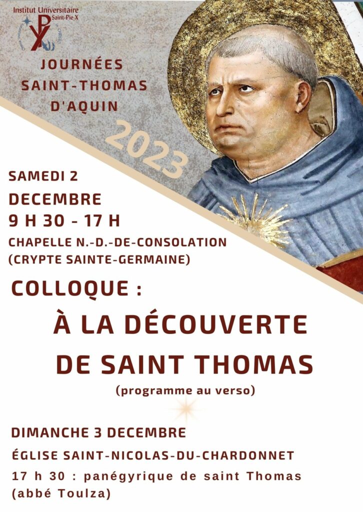 Colloque à la découverte de Saint Thomas d'Aquin