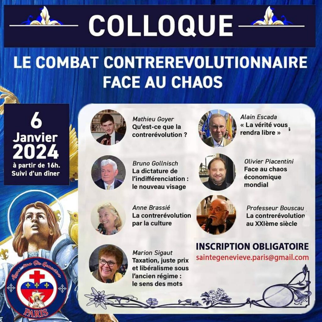Colloque contrerévolutionnaire le 6 janvier à Paris