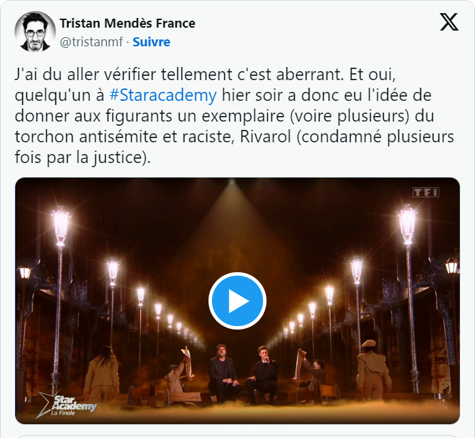 Tristan Mendès-France sur Rivarol dans la Star Academy