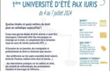 Première Université d’Eté de Pax Juris du 4 au 7 juillet 2024