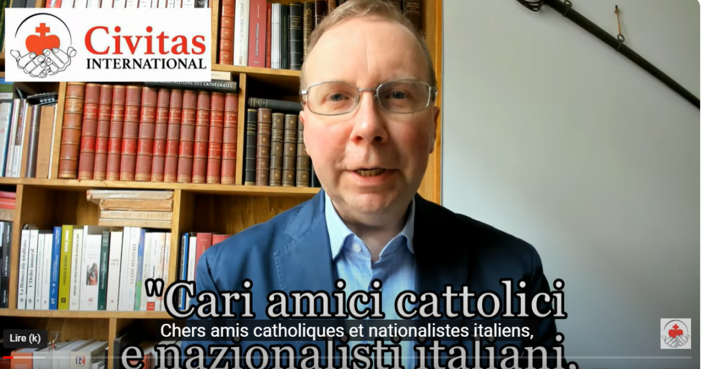 Le message d'Alain Escada aux catholiques italiens
