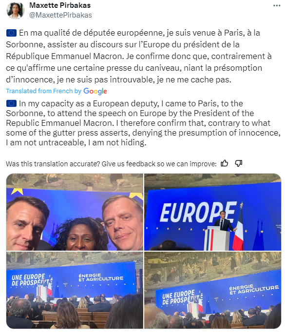 Maxette Pirbakas avec Emmanuel Macron