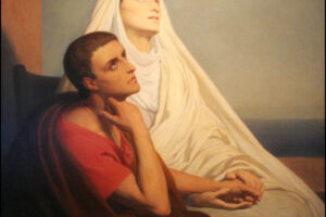 A Ostie, sainte Monique, mère du bienheureux Augustin, qui nous a laissé lui-même le témoignage de sa très sainte vie, au neuvième livre de ses Confessions.