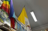 Boutique du Vatican et drapeau LGBT