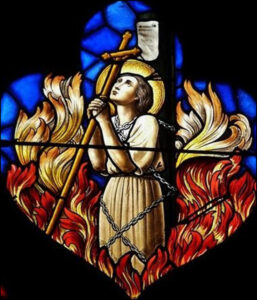 Sainte Jehanne d'Arc, Vierge et Martyre, Franciscaine du Tiers-Ordre Séculier, Libératrice de la France, trente mai