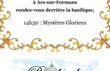 Le chapelet de Marie – Samedi 15 juin 2024 à Ars-sur-Formans derrière la basilique.