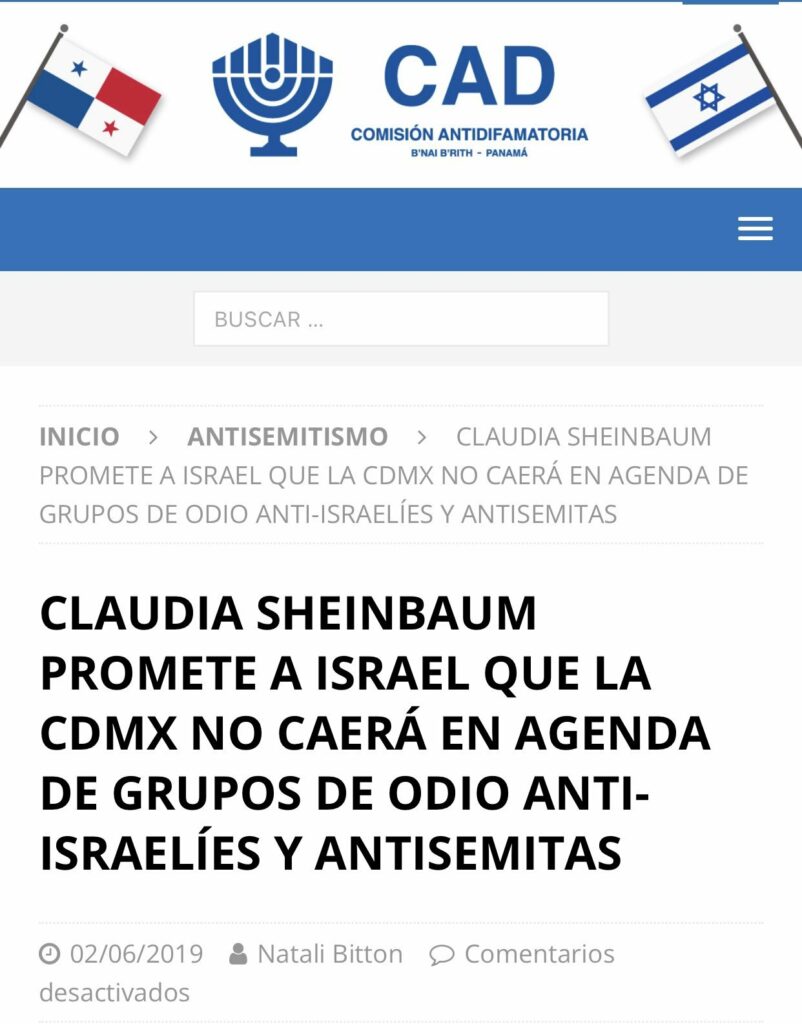 Claudia Sheinbaum et l'antisémitisme