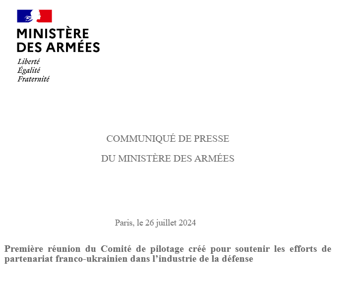 Partenariat franco-ukrainien annoncé par le Ministère des Armées