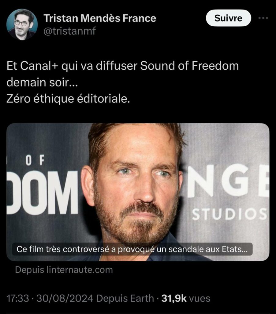 Tristan Mendès-France allergique aux films et documentaires qui dénoncent la pédo-criminalité