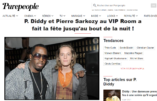 Capture d'écran - Article datant de 2021 - Diddy et Pierre Sarkozy ont fait la fête ensemble