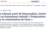 Le Likoud veut officiellement « préparer la colonisation de Gaza »