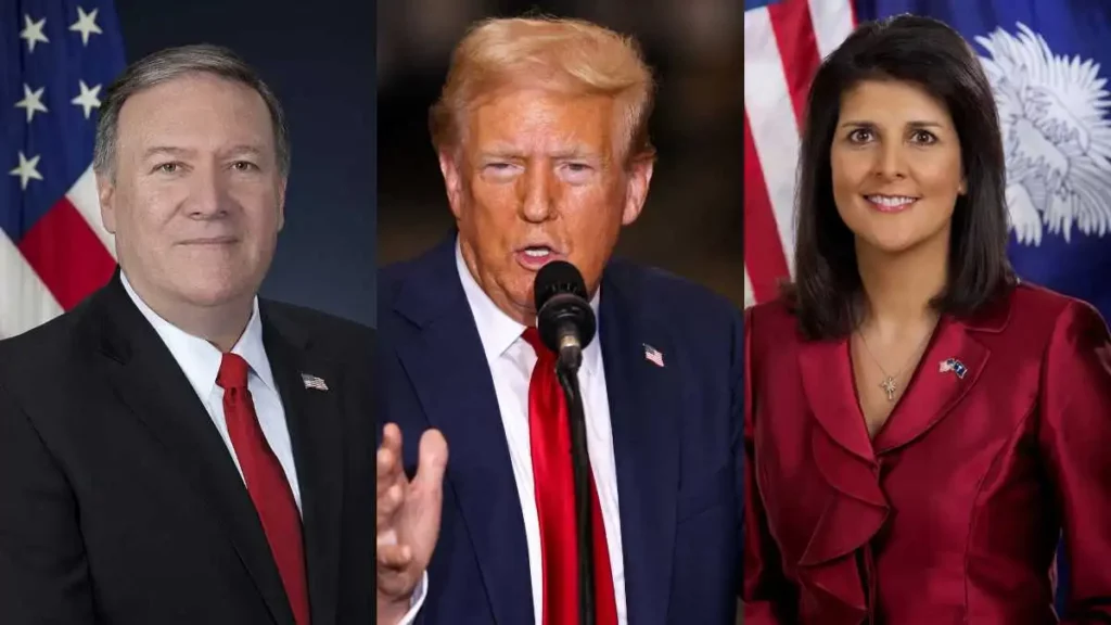 Donald Trump, Mike Pompeo et Nikki Haley