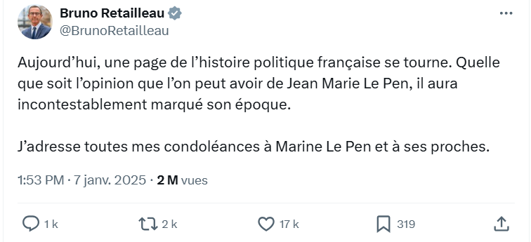 Retailleau sur Jean-Marie Le Pen