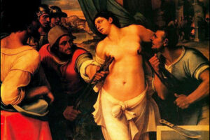 A Catane, en Sicile, l'anniversaire de sainte Agathe, vierge et martyre.